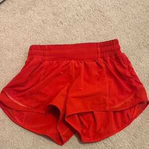Lululemon red hotty hot shorts